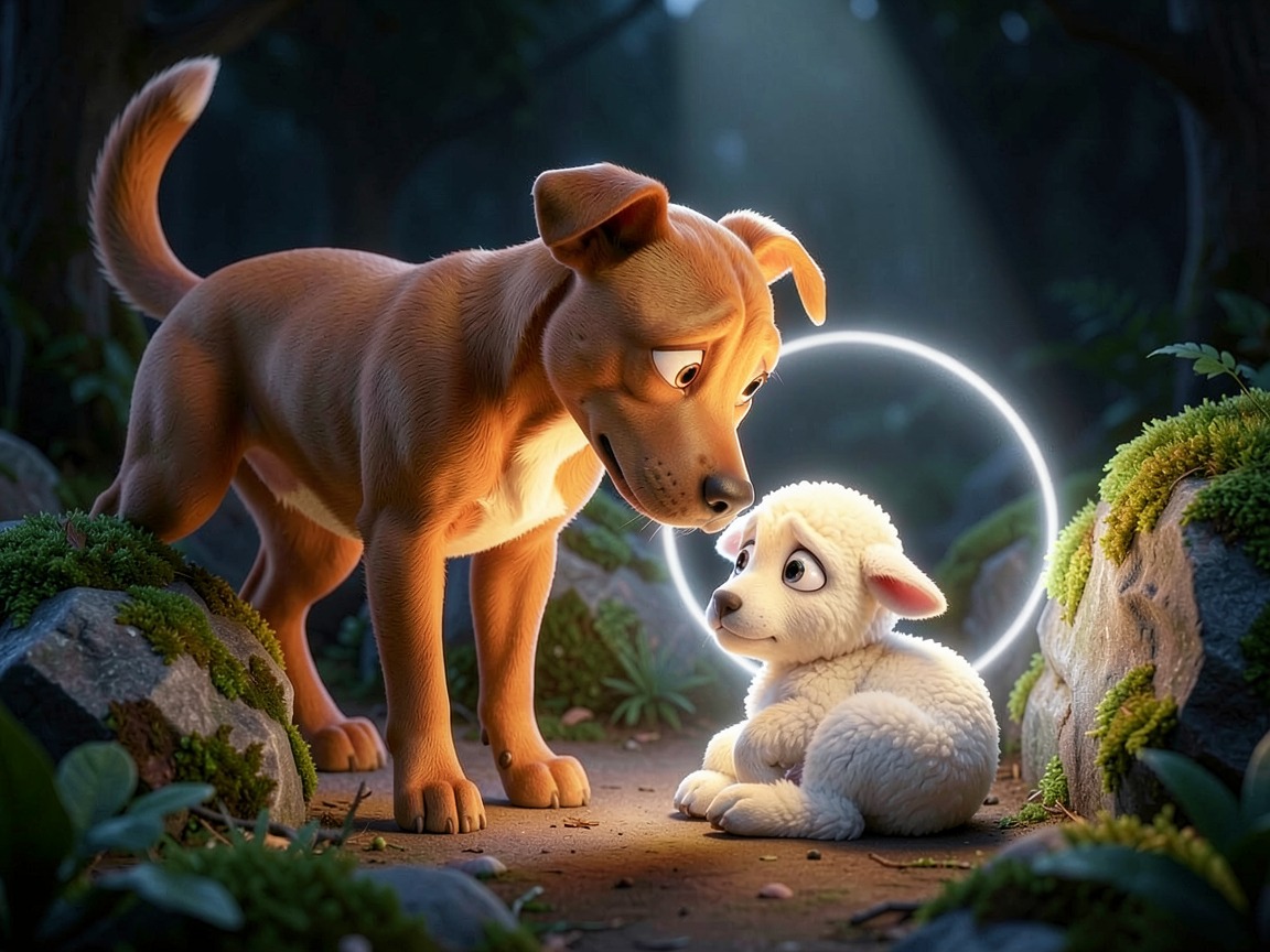 Milo finds a small lamb alone in the dark